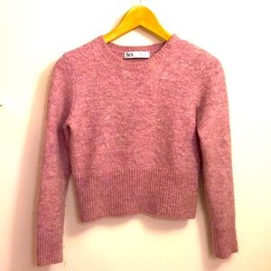Zara Lavender Purple Soft Cropped Sweater S Small